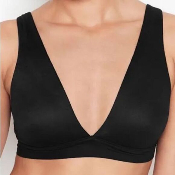 Victoria’s Secret Supersoft Unlined lounge Wireless bralette Bra Plunge black L - Picture 3 of 7